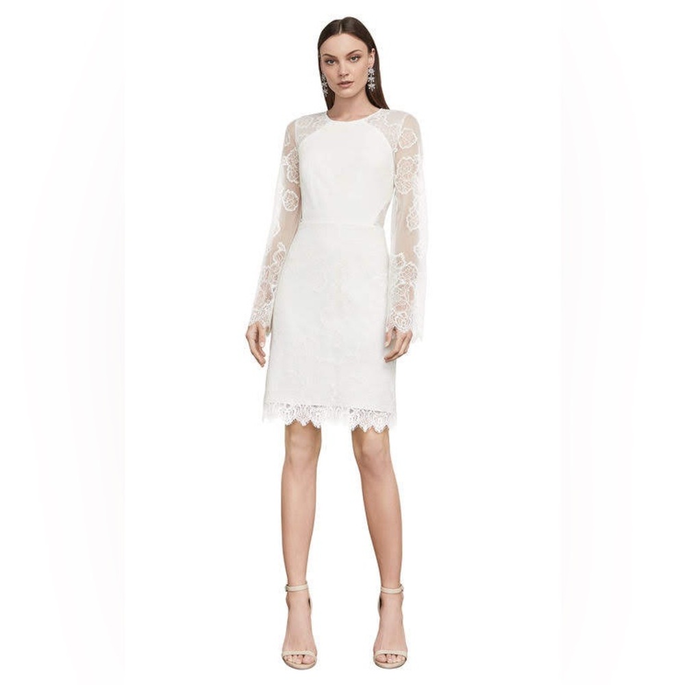 BCBGMaxAzria white lace mini dress